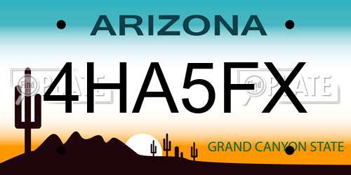 4HA5FX Arizona License Plate
