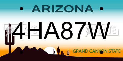 4HA87W Arizona License Plate