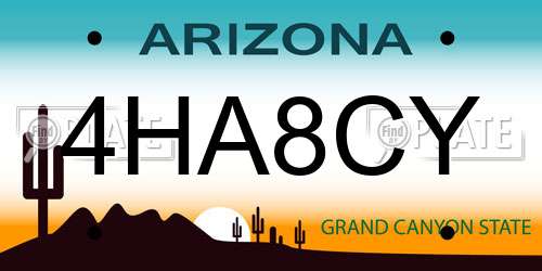 4HA8CY Arizona License Plate