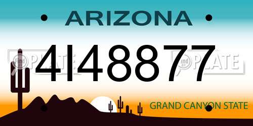 4I48877 Arizona License Plate