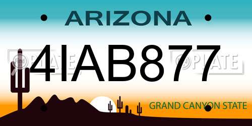 4IAB877 Arizona License Plate