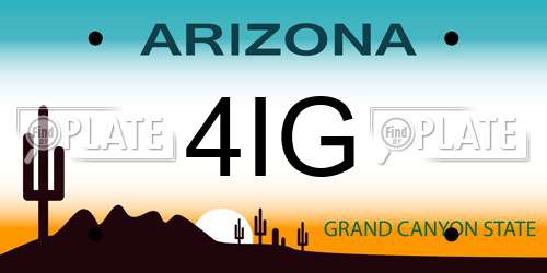 4IG Arizona License Plate