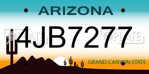 4JB7277 Arizona License Plate