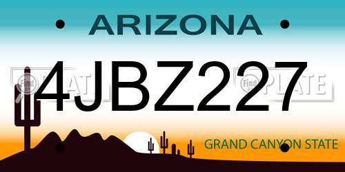 4JBZ227 Arizona License Plate
