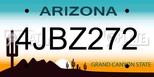 4JBZ272 Arizona License Plate