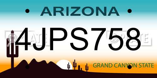 4JPS758 Arizona License Plate