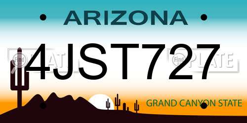 4JST727 Arizona License Plate