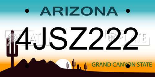 4JSZ222 Arizona License Plate