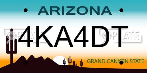 4KA4DT Arizona License Plate