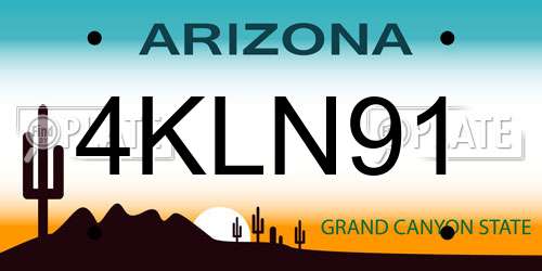 4KLN91 Arizona License Plate