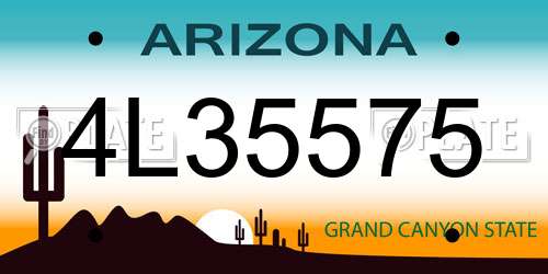 4L35575 Arizona License Plate