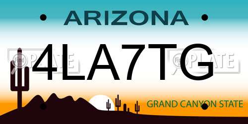 4LA7TG Arizona License Plate