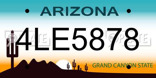 4LE5878 Arizona License Plate