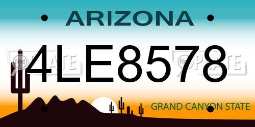 4LE8578 Arizona License Plate