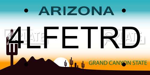 4LFETRD Arizona License Plate