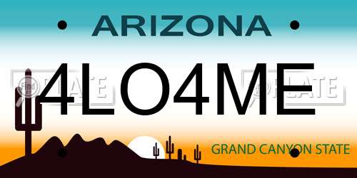 4LO4ME Arizona License Plate