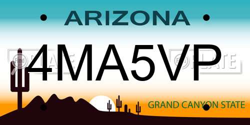 4MA5VP Arizona License Plate