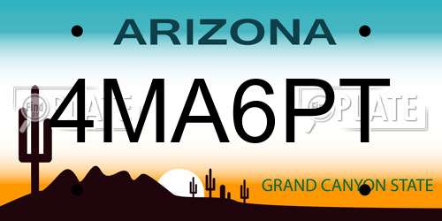 4MA6PT Arizona License Plate