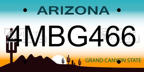 4MBG466 Arizona License Plate