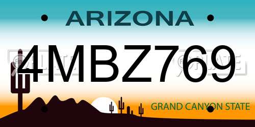 4MBZ769 Arizona License Plate