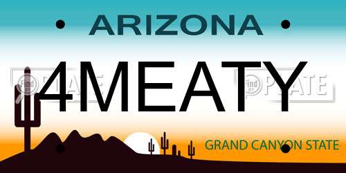 4MEATY Arizona License Plate