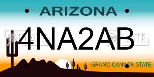 4NA2AB Arizona License Plate