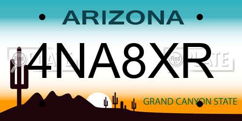 4NA8XR Arizona License Plate