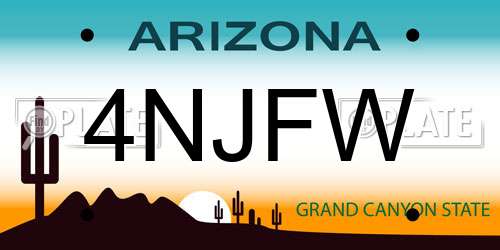 4NJFW Arizona License Plate