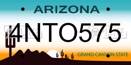4NTO575 Arizona License Plate