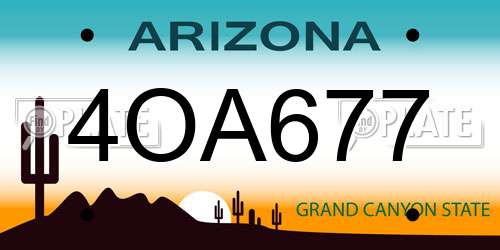 4OA677 Arizona License Plate