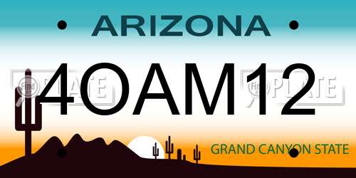 4OAM12 Arizona License Plate