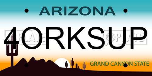 4ORKSUP Arizona License Plate