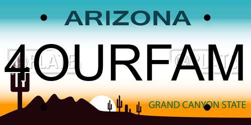 4OURFAM Arizona License Plate