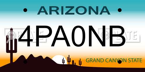 4PA0NB Arizona License Plate
