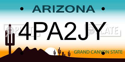 4PA2JY Arizona License Plate