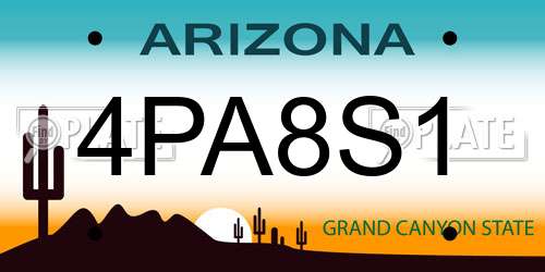 4PA8S1 Arizona License Plate