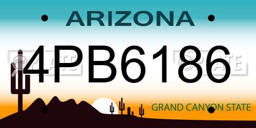 4PB6186 Arizona License Plate