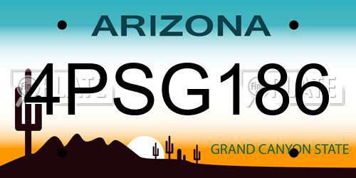 4PSG186 Arizona License Plate