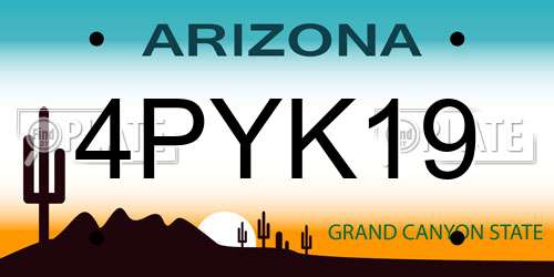 4PYK19 Arizona License Plate