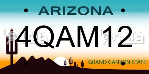 4QAM12 Arizona License Plate