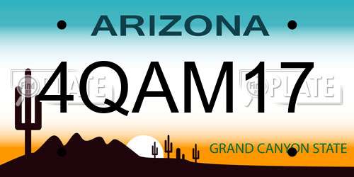 4QAM17 Arizona License Plate
