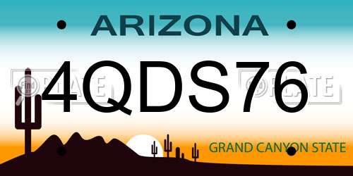 4QDS76 Arizona License Plate