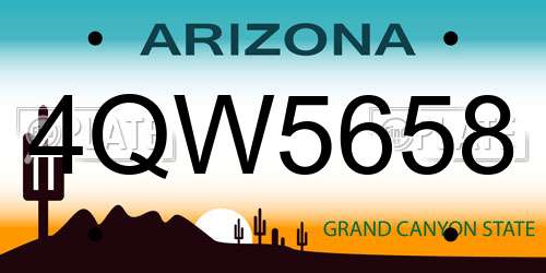 4QW5658 Arizona License Plate
