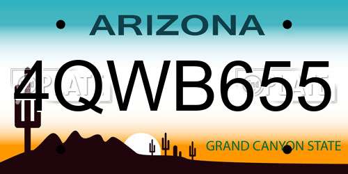 4QWB655 Arizona License Plate