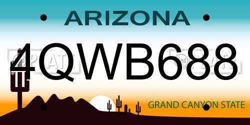 4QWB688 Arizona License Plate