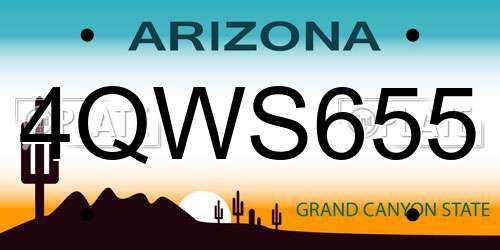 4QWS655 Arizona License Plate