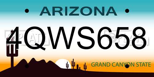 4QWS658 Arizona License Plate
