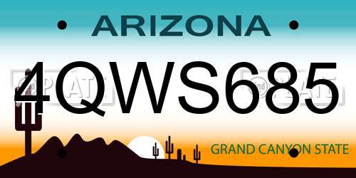 4QWS685 Arizona License Plate