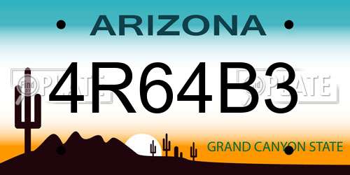 4R64B3 Arizona License Plate