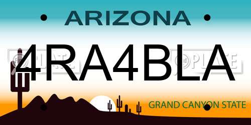 4RA4BLA Arizona License Plate